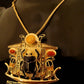 Amazing Egyptian Huge Hand Made Detailed 24K gold Plated Scarab Necklace Scarab Jewelry Scarab Pendant Cobra Pendant Ureas Pendant