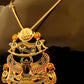 Large Egyptian 24k Gold Plated Enameled Winged Scarab And Eye Of Horus Necklace Eye Of Horus Necklace Winged scarab Necklace Scarab Necklace