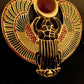 Amazing Egyptian Large Enameled 24K Gold Plated  Winged Scarab Necklace Scarab Jewelry 24K gold Plated Scarab Pendant Khepri Necklace