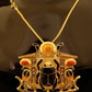 Amazing Egyptian Huge Hand Made Detailed 24K gold Plated Scarab Necklace Scarab Jewelry Scarab Pendant Cobra Pendant Ureas Pendant