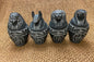 Unique Complete set of Ancient Egyptian Canopic jars (Hapi-Duamutef-Imsety-Qebehsenuef)  with hieroglyphics And Cobras  Handcrafted In Egypt