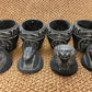 Unique Complete set of Ancient Egyptian Canopic jars (Hapi-Duamutef-Imsety-Qebehsenuef)  with hieroglyphics And Cobras  Handcrafted In Egypt