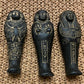 Unique Rare Group Of 3 Aswan Clay Pottery Ancient Egyptian Ushabti Statues Handcrafted In Egypt