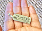 Unique Sterling silver & Camel bone Ankh and Scarab Sterling Silver  Charm Cartouche Egyptian Jewelry Key Of Life and Scarab Pendant