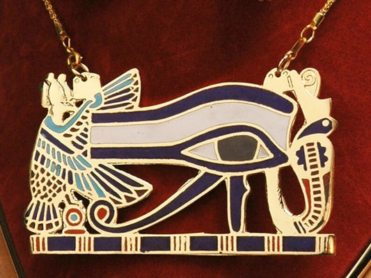 Egyptian Solid Brass enamelled eye of horus necklace -eye Of Horus Pendant eye Of Horus Jewelry wedjat eye Necklace udjat eye Necklace