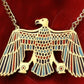 Egyptian Solid Brass Vulture As Nekhbet Enamelled Necklace