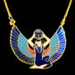 Amazing Egyptian Hand Made Brass Enameled Goddess Isis Colored Necklace Isis Jewelry Isis Pendant- Isis Necklace - Isis Charm - Winged isis