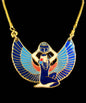 Amazing Egyptian Hand Made Brass Enameled Goddess Isis Colored Necklace Isis Jewelry Isis Pendant- Isis Necklace - Isis Charm - Winged isis