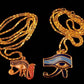 Wholesale Group Of Two Egyptian Solid Brass enamelled eye of horus necklaces - eye Of Horus Jewelry wedjat eye Necklace udjat eye Necklace