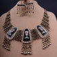 Antique Egyptian Hand Made Colored QUEEN NEFERTITI  Necklace And Matching Earrings Nefertiti Jewelry Queen nefertiti Set Nefertiti Necklace
