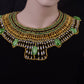 Pretty Ancient Egyptian Beaded Cleopatra 7 Scarabs Necklace Collar scarab Collar Egyptian Jewelry beaded Collar Khepri Necklace Khepri