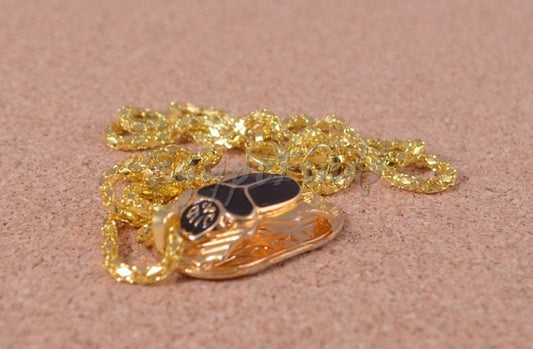 Egyptian 24K Gold Plated Enamelled Scarab Beetle Lucky Charm Necklace Scarab beetle Necklace Scarab beetle Pendant Khepri Necklace
