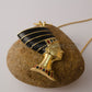 Large Egyptian 24K Gold Plated Enameled Queen Nefertiti Bust Necklace Nefertiti Jewelry Nefertiti Charm Nefertiti Bust Nefertiti Necklace