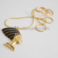 Large Egyptian 24K Gold Plated Enameled Queen Nefertiti Bust Necklace Nefertiti Jewelry Nefertiti Charm Nefertiti Bust Nefertiti Necklace