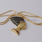 Large Egyptian 24K Gold Plated Enameled Queen Nefertiti Bust Necklace Nefertiti Jewelry Nefertiti Charm Nefertiti Bust Nefertiti Necklace