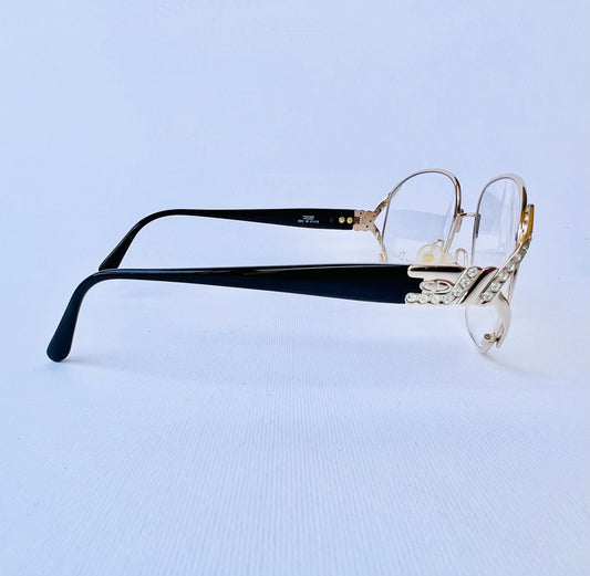 Vintage80s CHRISTIAN DIOR 2619 Oversized Gold Tone Made In Austria Glasses Frames
