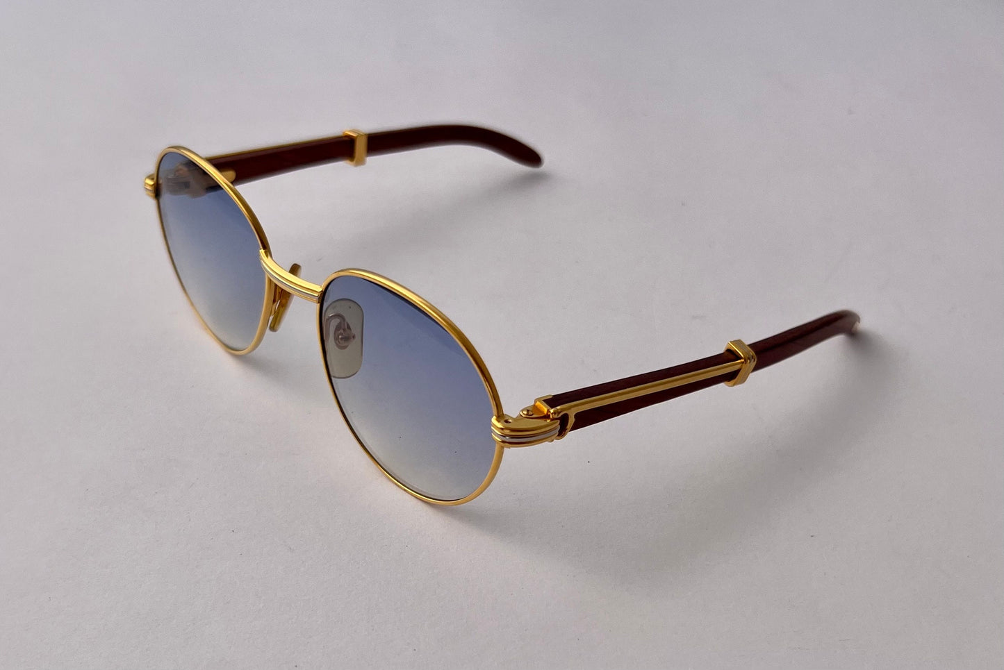 Vintage CARTIER Giverny GOLD & Bubinga Wood Sunglasses Rare special Lenses 52 18 130 Sunglasses