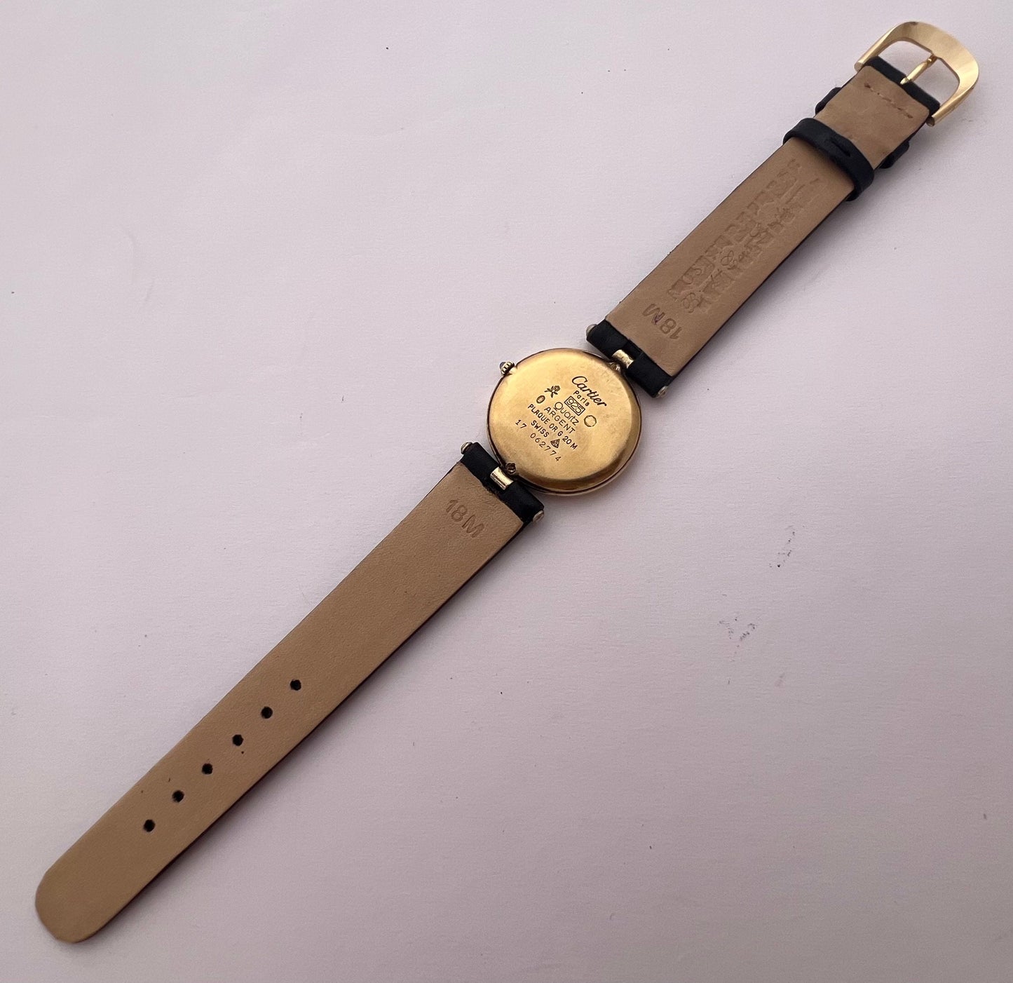 Cartier Must de Cartier Vendome Argent 925 Rare Black Dial 30 mm Watch In Original Box 90's