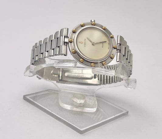 Vintage 80's Corum Clipper Club 29mm Ivory Dial Stainless Steel & 18k Gold 49425 Swiss Watch