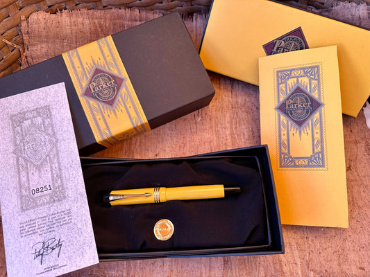 PARKER Fountain Pen Duofold Mandarin Yellow 1995 Limited #8251 18K in Box