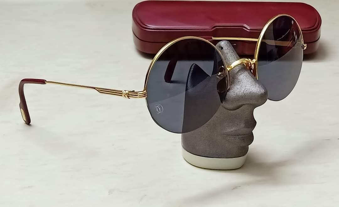 Auth Carter Mayfair vintage Half Frame Gold mm49  Sunglasses Vintage  SALE