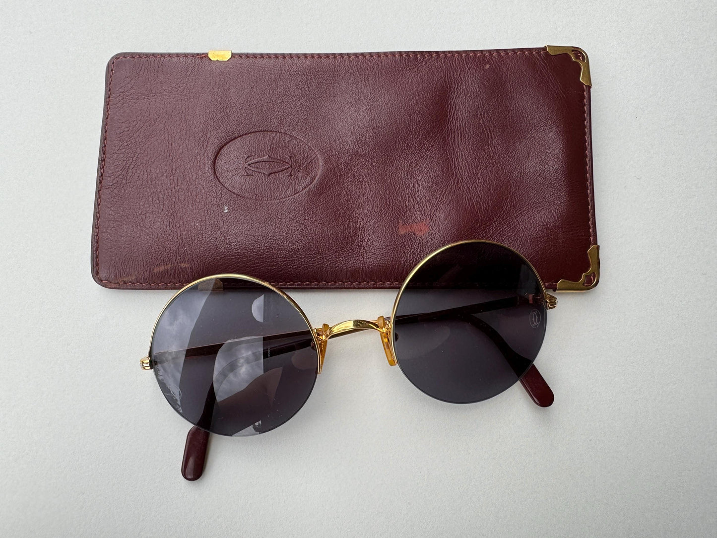 Auth Carter Mayfair vintage Half Frame Gold mm49  Sunglasses Vintage  SALE