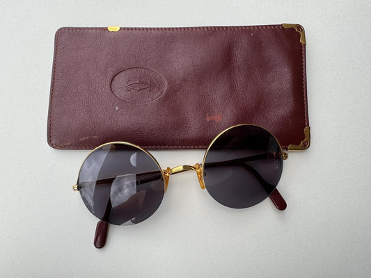 Auth Carter Mayfair vintage Half Frame Gold mm49  Sunglasses Vintage  SALE