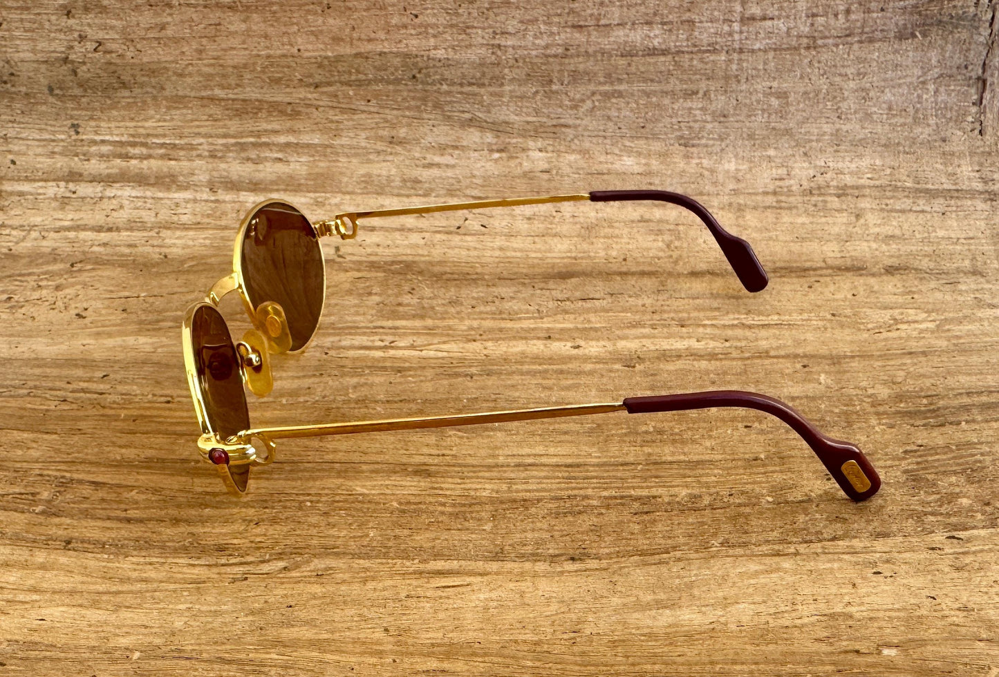 Vintage Cartier Saint Honore Limited Series Sunglasses W/Sapphire Ruby Stone