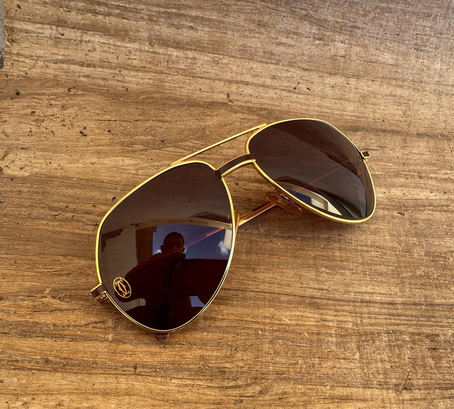 Vintage Cartier Vendome Santos Sunglasses Laque Paris Brown Cartier lenses