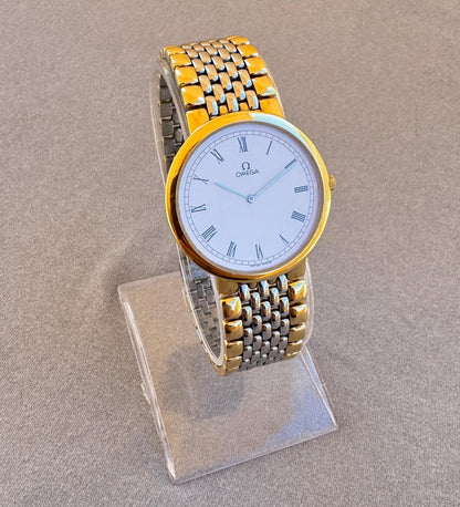 Omega De Ville White Roman Dial Date Watch 90's