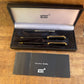 Rare Set Of Two Montblanc Noblesse Black GT Rollerball And Mechanical Pencil In Box