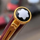 Rare Set Of Two Montblanc Noblesse Oblige Red GT Fountain Pen And Mechanical Pencil  In Box 90's