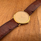 Vintage 90's Omega De Ville Ref 195.0055 Striped Dial Cal 1378 Thin Gold Plated Watch