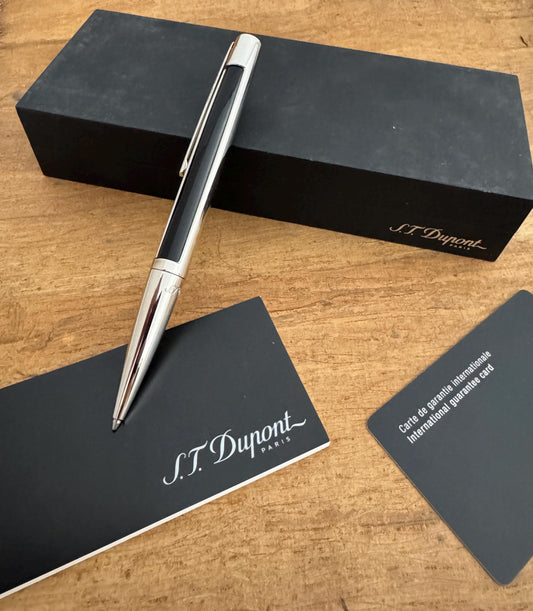 Excellent S.T. Dupont Defi Ballpoint Pen Gun Metal Complete Set