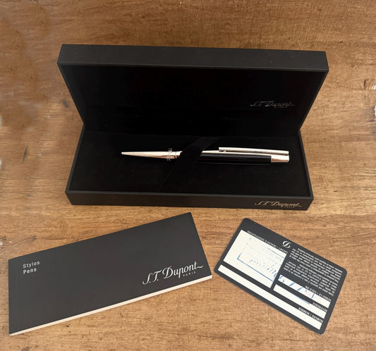 Excellent S.T. Dupont Defi Ballpoint Pen Gun Metal Complete Set