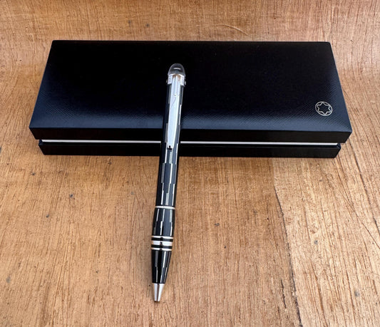 Excellent Like New Montblanc StarWalker BLACK MYSTRERY Ballpoint Pen Full Set