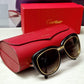 Excellent Authentic Cartier Conquete Sunglasses C. Black & Gold boxed Authentic  Cartier Lenses