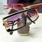 Excellent Vintage Claudia Carlotti 80s  CS110 Sunglasses HANDMADE France BLACK /GOLD