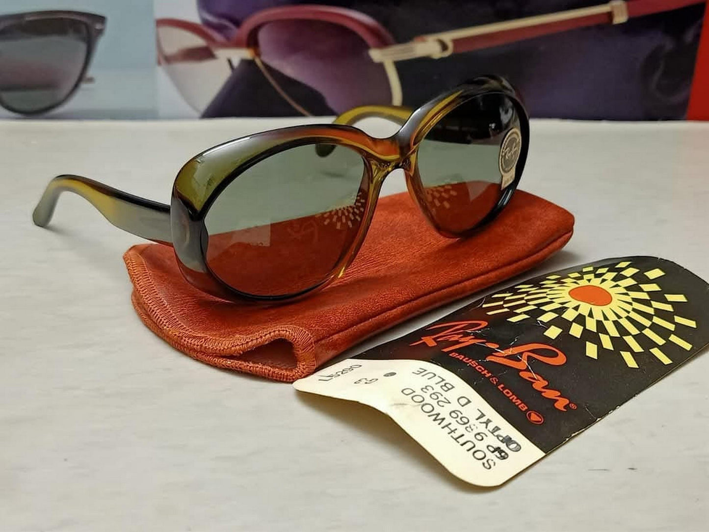 Excellent Vintage 60s B&L RAY-BAN Bryce-Optyl Round Honey Frames Number 1100 Frame sunglasses AUSTRIA
