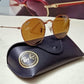 Ray Ban Pink Gold (Bronze) Foldable Round Sunglasses RB 3532 Glass Made in Italy Rare Original Rayban Lenses sunglasses