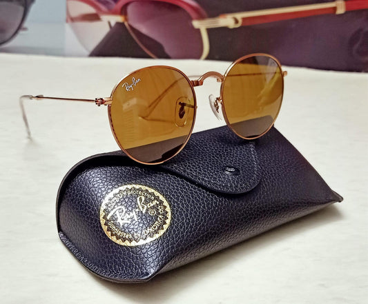 Ray Ban Pink Gold (Bronze) Foldable Round Sunglasses RB 3532 Glass Made in Italy Rare Original Rayban Lenses sunglasses