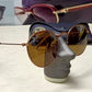 Ray Ban Pink Gold (Bronze) Foldable Round Sunglasses RB 3532 Glass Made in Italy Rare Original Rayban Lenses sunglasses