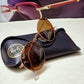Ray Ban Pink Gold (Bronze) Foldable Round Sunglasses RB 3532 Glass Made in Italy Rare Original Rayban Lenses sunglasses