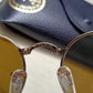 Ray Ban Pink Gold (Bronze) Foldable Round Sunglasses RB 3532 Glass Made in Italy Rare Original Rayban Lenses sunglasses