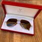 Excellent Vintage Cartier Vendome Santos Aviator Sunglasses IN original Hard Case