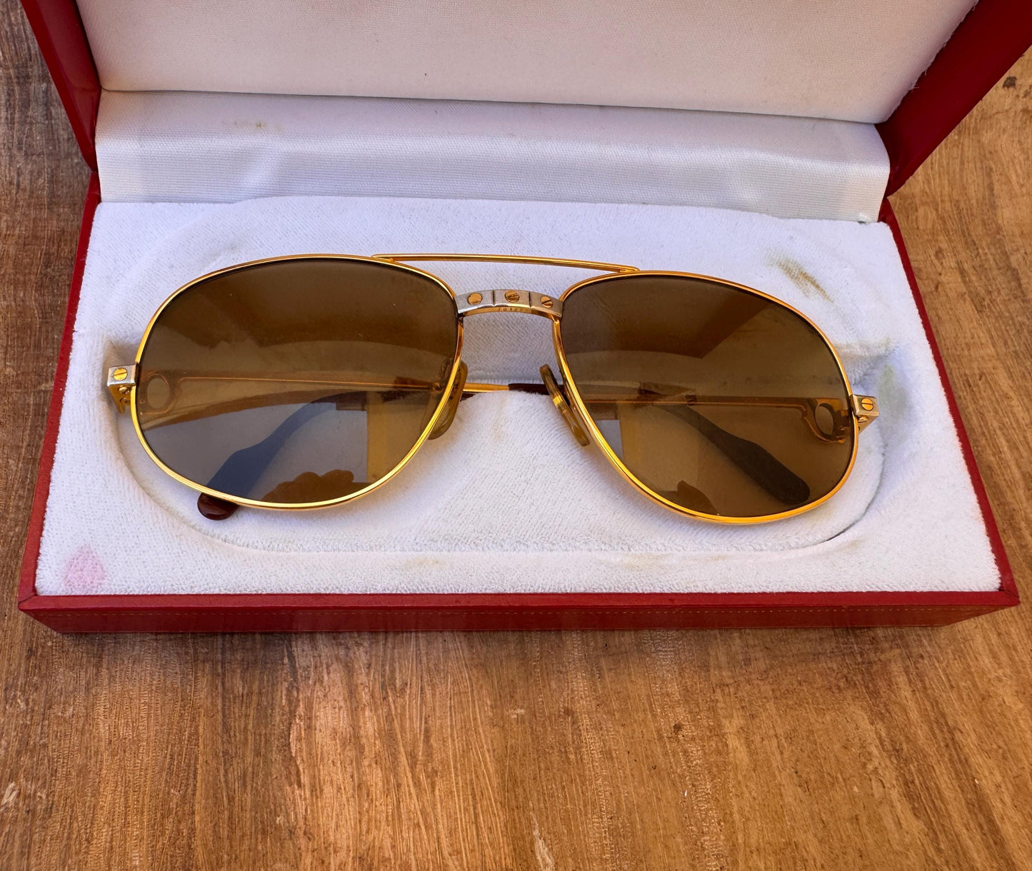 Excellent Vintage CARTIER SANTOS 58mm Sunglasses Boxed