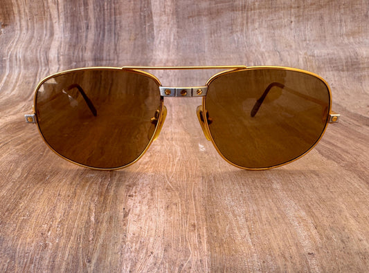 Excellent Vintage CARTIER SANTOS 58mm Sunglasses Boxed