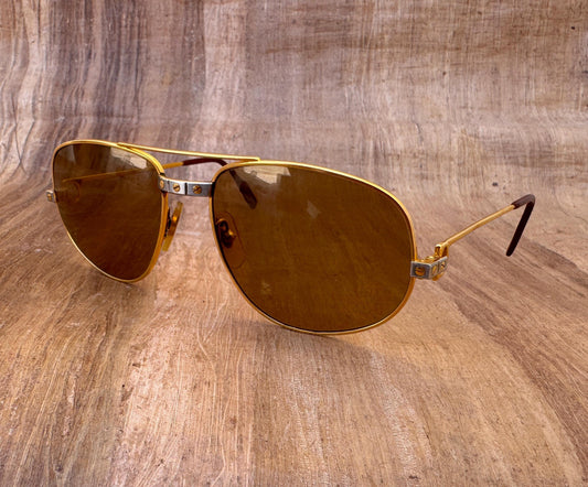 Excellent Vintage CARTIER SANTOS 58mm Sunglasses Boxed