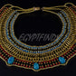 Beautiful Egyptian Beaded Cleopatra 7 Scarabs Necklace Collar
