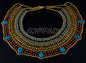 Beautiful Egyptian Beaded Cleopatra 7 Scarabs Necklace Collar